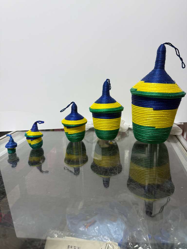 Uduseke — Mini Woven Baskets, Set of 5 (Rwanda Colours)